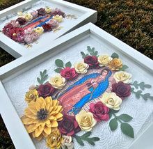 Load image into Gallery viewer, Glam Virgencita Flower Shadow Box
