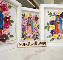 Load image into Gallery viewer, Glam Virgencita Flower Shadow Box
