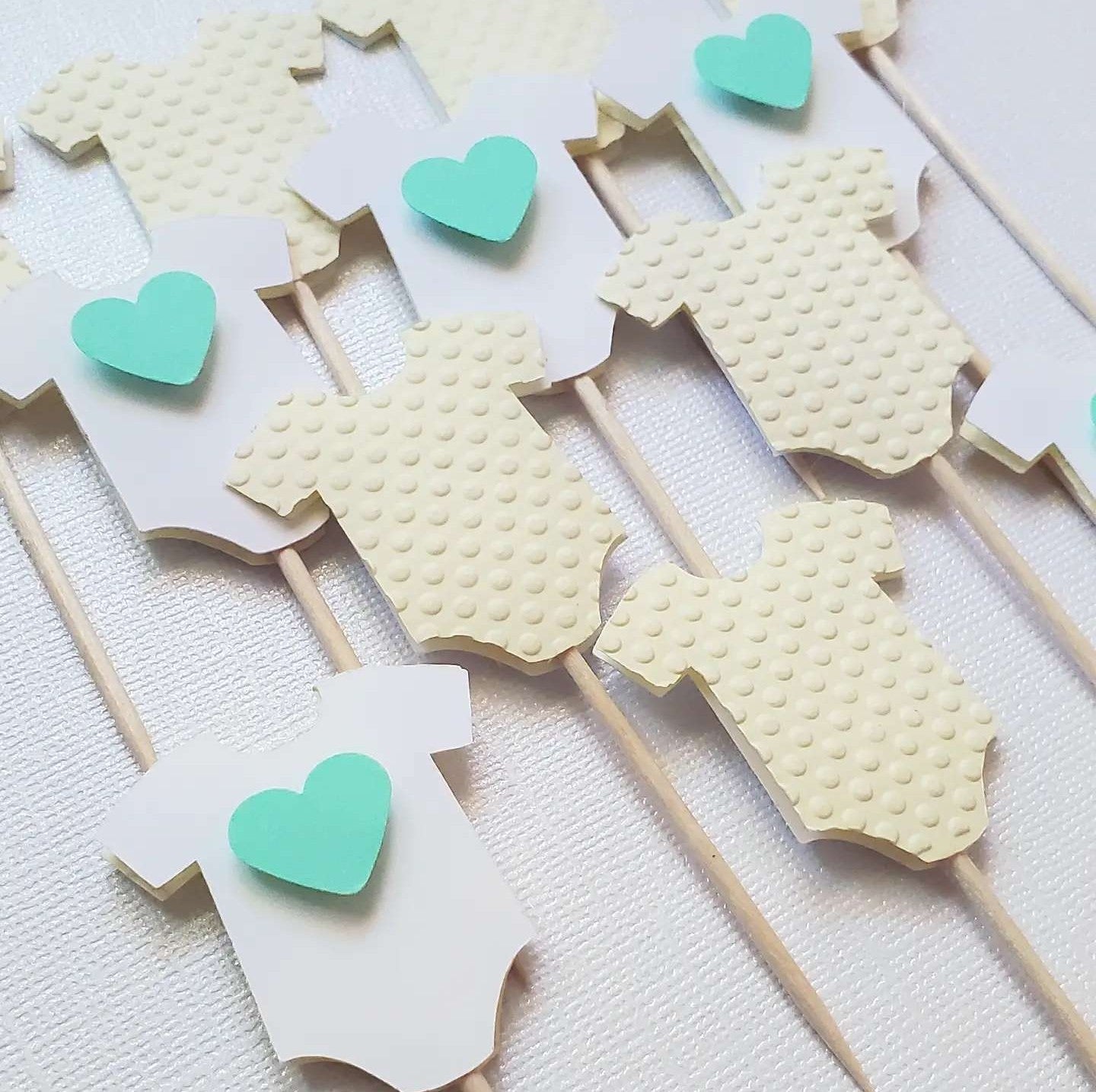 Onesie Baby Shower Cupcake Toppers